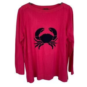 Talbots Women Hot Pink w/Black Crab Boatneck Sweater - 2x Petite